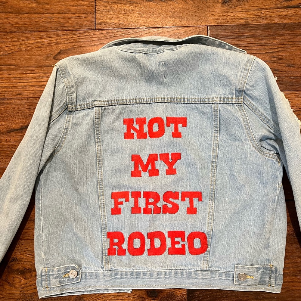 Texas Rodeo Themed Jean Jacket - Picture 5 of 5